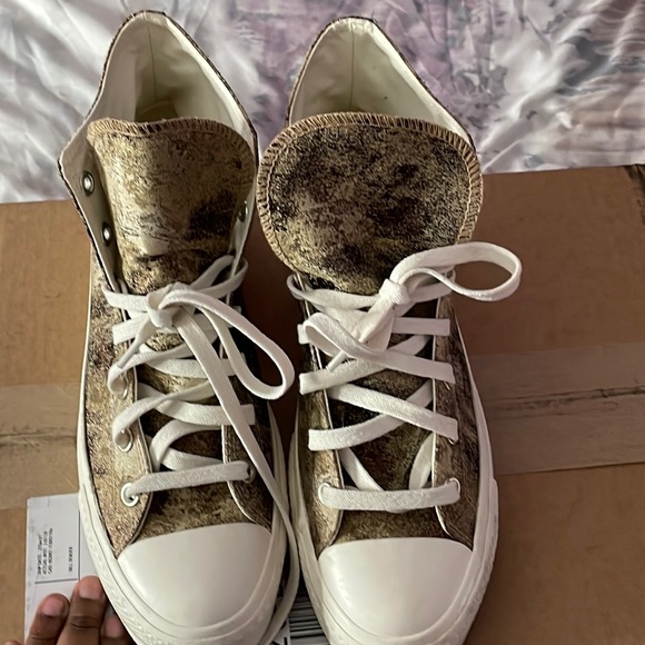 Converse Shoes - Metallic platform  converse high tops